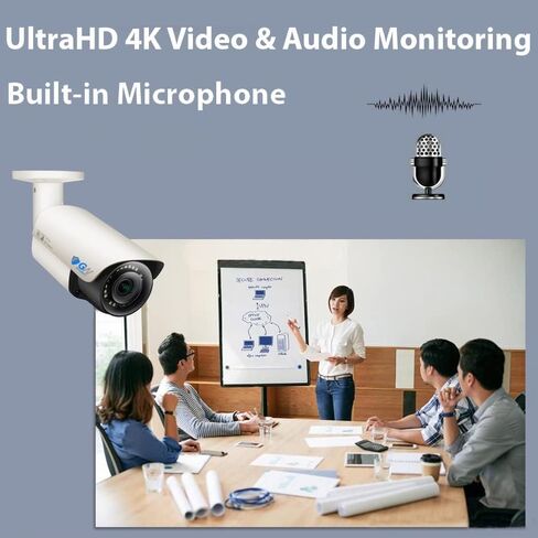 GW Security 8MP 4K H.265 UltraHD 3840 x 2160P PoE Outdoor Weatherproof Security IP Bullet Camera with 2.8-12mm Motorized Zoom Lens (GW8050MMIC) in Saudi Arabia