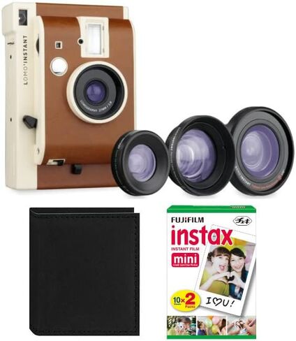 مجموعة كاميرا Lomo'Instant الصغيرة مع 3 عدسات San Remo Edition Instax Film (عبوتان) وألبوم Instax (3 عناصر) in Kuwait