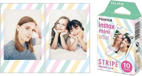 فيلم Fujifilm Instax Mini Stripe الفوري، 4 عبوات من 10 = 40 لقطة حزمة كبيرة in Kuwait