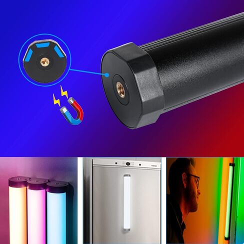 عصا اضاءة فيديو LED محمولة باليد من بيتوبول بقوة 10 واط / 1200 لومن و2500 كلفن - 9900 كلفن/5200mAh/CRI 95+/21 وضع مشهد/اضاءة تصوير فوتوغرافي محمولة قابلة لاعادة الشحن من النوع سي للمدونات والتصوير in Kuwait