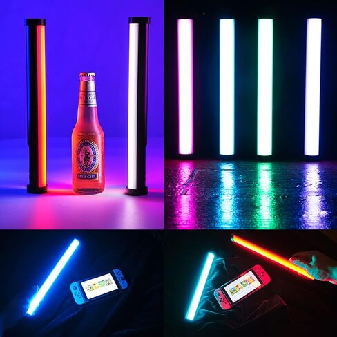 عصا اضاءة فيديو LED محمولة باليد من بيتوبول بقوة 10 واط / 1200 لومن و2500 كلفن - 9900 كلفن/5200mAh/CRI 95+/21 وضع مشهد/اضاءة تصوير فوتوغرافي محمولة قابلة لاعادة الشحن من النوع سي للمدونات والتصوير in Kuwait