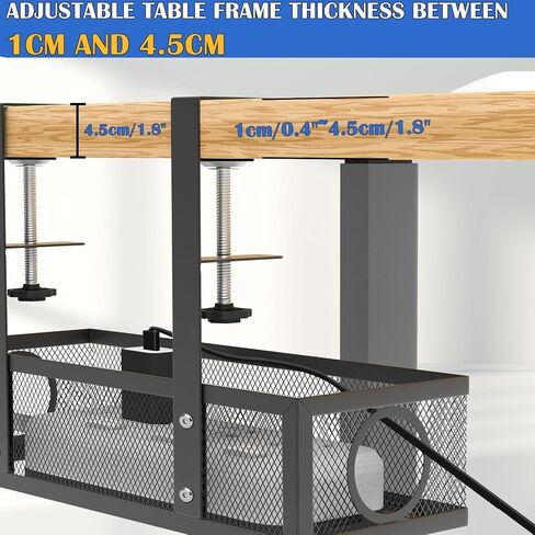 صينية تنظيم الكيبلات اسفل المكتب، منظم اسلاك مطور اسفل المكتب مع 3 خطافات، ادارة اسلاك الطاولة للمكتب والمنزل in Kuwait