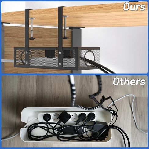 صينية تنظيم الكيبلات اسفل المكتب، منظم اسلاك مطور اسفل المكتب مع 3 خطافات، ادارة اسلاك الطاولة للمكتب والمنزل in Kuwait