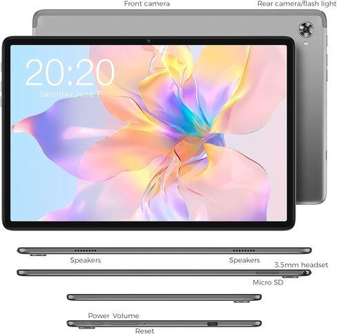تابلت تيكلاست 10 بوصة أندرويد 12 تابلت، P40HD 12 جيجابايت + 128 جيجابايت، تابلت أندرويد 8 كور مع توسيع 1 تيرابايت، 1920 * 1200 IPS، 2.4G/5G WiFi، بلوتوث، GPS، 6000 مللي أمبير، مكبر صوت كاميرا مزدوجة in Kuwait