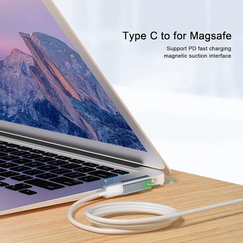 Watris Veiyi USB C to Magnetic T-Tip Adapter, Female Type-C to Magnetic 2 Converter, 5A Type-C PD Power Fast Charging Adapter for OS X Laptop(Silver) in Saudi Arabia