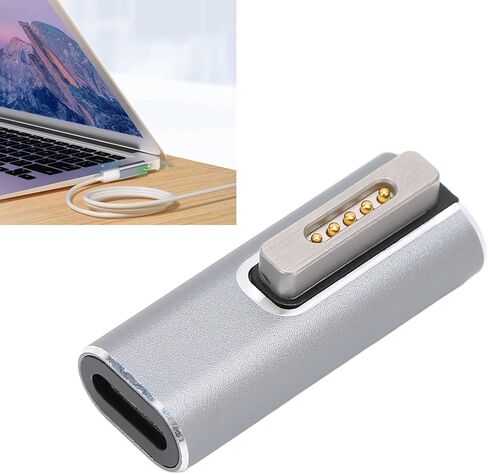 Watris Veiyi USB C to Magnetic T-Tip Adapter, Female Type-C to Magnetic 2 Converter, 5A Type-C PD Power Fast Charging Adapter for OS X Laptop(Silver) in Saudi Arabia