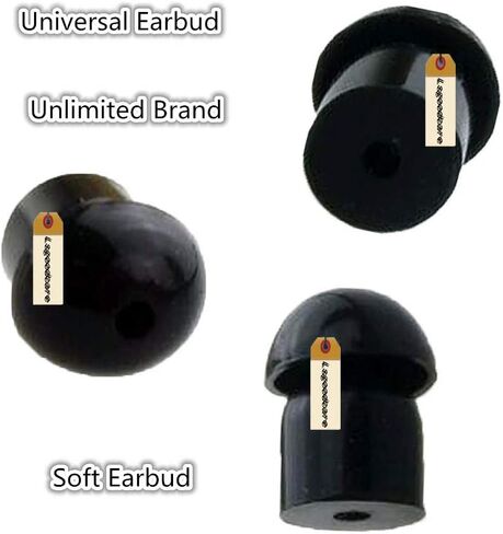 سماعات أذن بديلة من مطاط السيليكون الأسود من Lsgoodcare متوافقة مع Motorola Kenwood Icom Yaesu Baofeng HYT Midland Cobra Radio Surveillance Acoustic Tube Earpiece Headphone، حزمة من 50 in Saudi Arabia