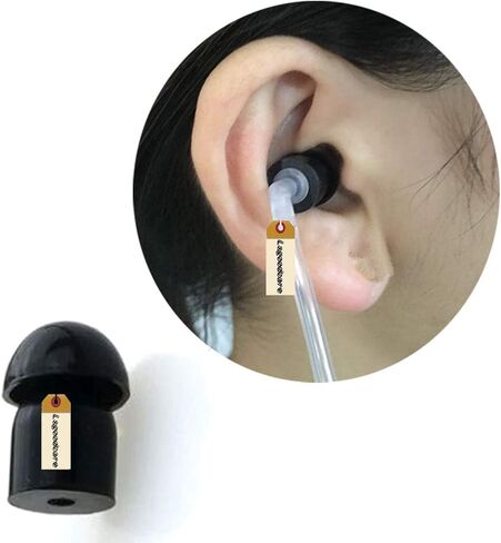 سماعات أذن بديلة من مطاط السيليكون الأسود من Lsgoodcare متوافقة مع Motorola Kenwood Icom Yaesu Baofeng HYT Midland Cobra Radio Surveillance Acoustic Tube Earpiece Headphone، حزمة من 50 in Saudi Arabia