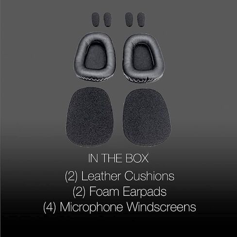 Cushion Replacement Kit for Blue Parrott B550-XT Bluetooth Headset, 2 Leather Cushions, 2 Foam Earpads, 4 Microphone Windscreens by Global Teck in Saudi Arabia