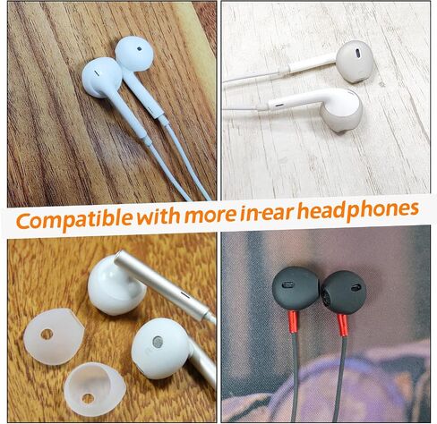 EKIND 4 Pcs Ear Cover Tips Anti-Slip Silicone Soft Replacement Sport Earbud Tips Compatible for iPhone 7 / 6S / 6 Plus / 5S / 5C / 5 Headphones Earphones Protective Accessories Tips (Clear) in Saudi Arabia