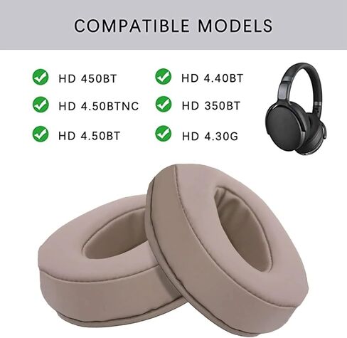وسائد أذن بديلة HD4.50BT من الجلد البروتيني المريح تمامًا، وسائد أذن لسماعات Sennheiser HD4.50BT، HD4.50BTNC، HD4.40BT، HD450BT HD430 HD440 HD350BT HD400S HD458BT HD300 (أسود) in Kuwait