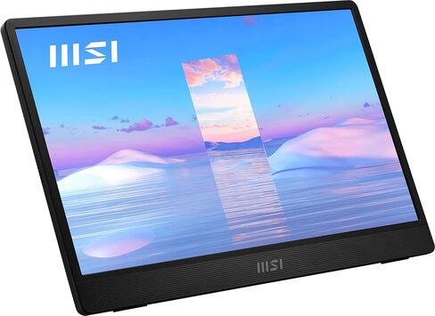 شاشة MSI Pro MP161 المحمولة، 15.6 بوصة FHD IPS 1080p، USB من النوع C، Mini-HDMI، مكبرات صوت مدمجة، مثالية للكمبيوتر الشخصي، Mac، PS5، PS4، Xbox، الهاتف المحمول، رمادي معدني in Kuwait