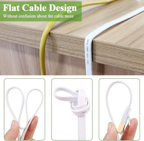 FOSTO Cat7 Ethernet Cable 100 ft,cat 7 Patch Cable Flat RJ45 High Speed 10 Gigabit LAN Internet Network Cable for Xbox,PS4,Modem,Router,Switch,PC,TV Box (100Feet, White) in Saudi Arabia