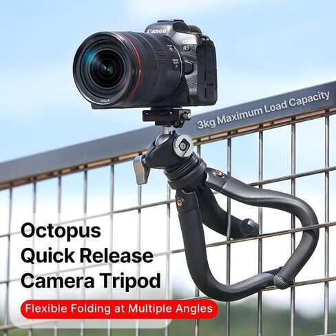 ULANZI MT-68 F38 Quick Release Camera Tripod, Octopus Flexible Tripod for DSLR Camera UP to 3KG/6.6LB Max Load, Compatible with Canon Nikon Sony Cameras in Saudi Arabia
