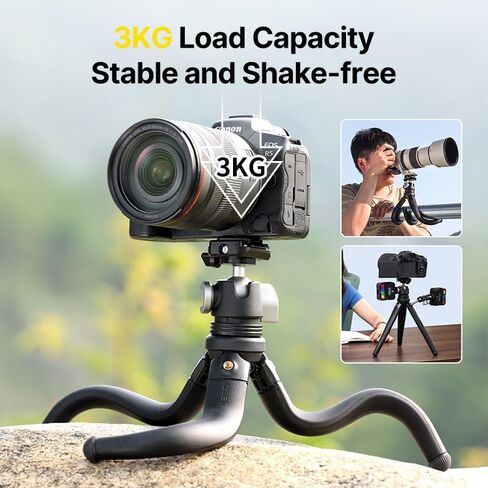 ULANZI MT-68 F38 Quick Release Camera Tripod, Octopus Flexible Tripod for DSLR Camera UP to 3KG/6.6LB Max Load, Compatible with Canon Nikon Sony Cameras in Saudi Arabia