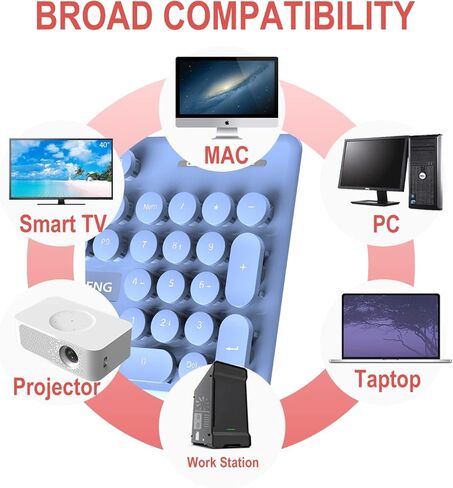مجموعات ماوس لوحة المفاتيح اللاسلكية، مفاتيح الآلة الكاتبة المرنة، لوحة مفاتيح كاملة الحجم للمكتب، بلوتوث 5.1 و2.4 جيجا أوضاع مزدوجة لاسلكية متوافقة مع الكمبيوتر الشخصي/الكمبيوتر المحمول/Mac (أرجواني-أزرق) in Kuwait