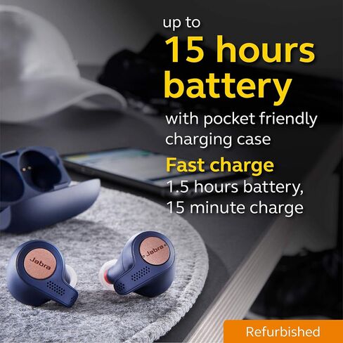 Jabra Elite Active 65t Alexa Enabled True Wireless Sports Earbuds with Charging Case – Copper Blue (Renewed) in Kuwait