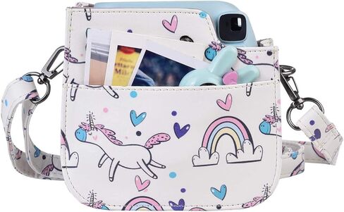 حافظة كاميرا Katia متوافقة مع كاميرا Fujifilm Instax Mini 11 9 7s 8+ 8 كاميرا فيلم فورية مع جيب ملحقات الصور وحزام الكتف - أبيض in Kuwait