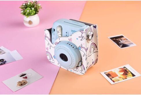 حافظة كاميرا Katia متوافقة مع كاميرا Fujifilm Instax Mini 11 9 7s 8+ 8 كاميرا فيلم فورية مع جيب ملحقات الصور وحزام الكتف - أبيض in Kuwait