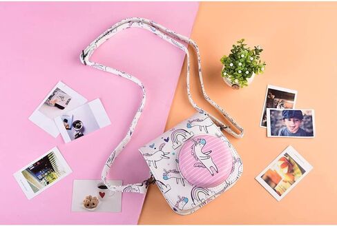 حافظة كاميرا Katia متوافقة مع كاميرا Fujifilm Instax Mini 11 9 7s 8+ 8 كاميرا فيلم فورية مع جيب ملحقات الصور وحزام الكتف - أبيض in Kuwait