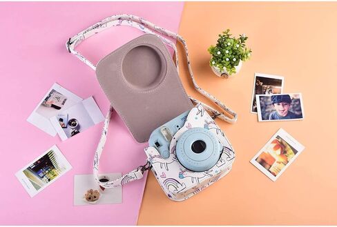 حافظة كاميرا Katia متوافقة مع كاميرا Fujifilm Instax Mini 11 9 7s 8+ 8 كاميرا فيلم فورية مع جيب ملحقات الصور وحزام الكتف - أبيض in Kuwait