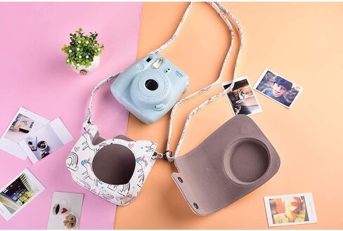 حافظة كاميرا Katia متوافقة مع كاميرا Fujifilm Instax Mini 11 9 7s 8+ 8 كاميرا فيلم فورية مع جيب ملحقات الصور وحزام الكتف - أبيض in Kuwait