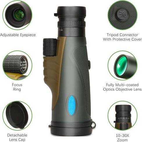 30X50 Monocular Telescope with Smartphone Adapter - Tripod Monoculars for Adults High Powered, Brid Watching Stargazing Hunting Camping Gifts in Saudi Arabia