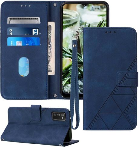 A03s Case Wallet,for Galaxy A03s Case,[Kickstand][Wrist Strap][Card Holder Slots] TPU Interior Protective for Samsung A03s Case,PU Leather Folio Flip Cover for Samsung Galaxy A03s Case (Black) in Kuwait