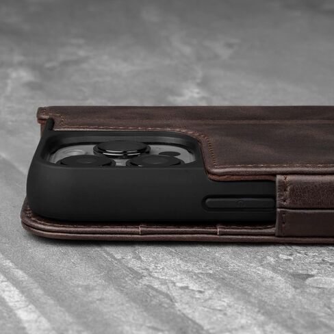 TORRO Case Compatible with iPhone 13 Pro – Premium Leather Wallet Case with Kickstand and Card Slots (Black) in Kuwait