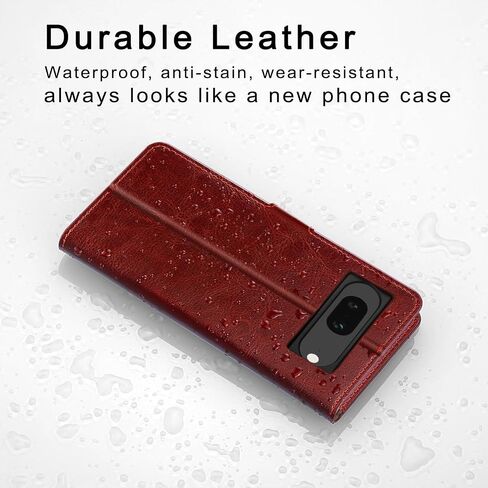 Belemay for Google Pixel 8 Case Wallet-Genuine Leather-RFID Blocking Card Holders-Shockproof TPU Shell, Kickstand, Protective Flip Folding Phone Cover Women Men Compatible with Google Pixel 8-Black in Kuwait