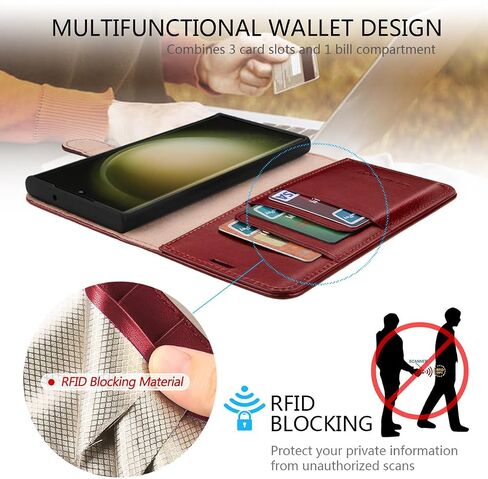 Belemay for Google Pixel 8 Case Wallet-Genuine Leather-RFID Blocking Card Holders-Shockproof TPU Shell, Kickstand, Protective Flip Folding Phone Cover Women Men Compatible with Google Pixel 8-Black in Kuwait