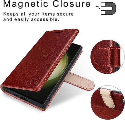 Belemay for Google Pixel 8 Case Wallet-Genuine Leather-RFID Blocking Card Holders-Shockproof TPU Shell, Kickstand, Protective Flip Folding Phone Cover Women Men Compatible with Google Pixel 8-Black in Kuwait