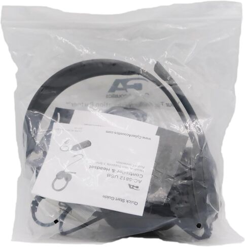 سماعة رأس ستيريو Cyber ​​Acoustics - 20 حزمة - سماعة رأس USB أو 3.5 مم، سماعة أذن وعصابة رأس محسّنة، وحدة تحكم USB، ميكروفون لإلغاء الضوضاء وذراع ميكروفون قابل للتعديل للفصل الدراسي أو المنزل (AC-5812-20) in Kuwait