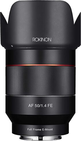عدسات تركيز تلقائي بإطار كامل من Rokinon IO50b-E AF 50mm F1.4 لهاتف Sony E-Mount، أسود in Saudi Arabia