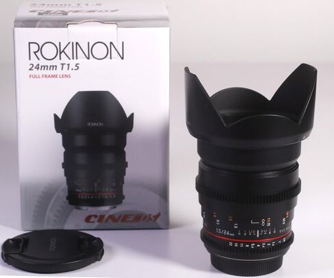 Rokinon DS24M Cine DS 24mm T1.5 Wide Angle Lens for Sony E | Cinema lens provides smooth manual focus and consistent optical performance for professional video production. in Kuwait