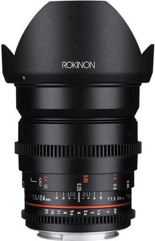 Rokinon DS24M Cine DS 24mm T1.5 Wide Angle Lens for Sony E | Cinema lens provides smooth manual focus and consistent optical performance for professional video production. in Kuwait