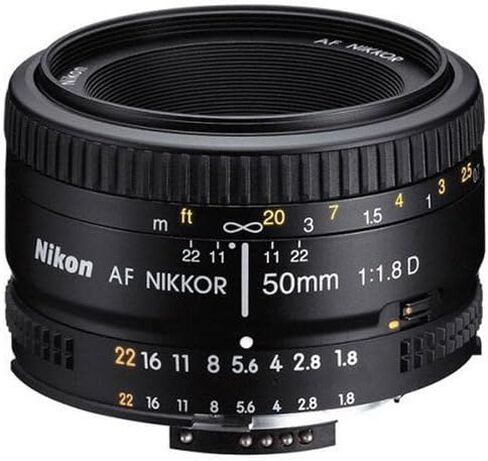 عدسة نيكور 2137 مقاس 50 مم f/1.8D بتركيز تلقائي لكاميرات نيكون الرقمية ذات العدسة الأحادية العاكسة (متجددة) in Kuwait