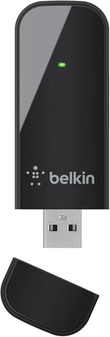 محول USB بيلكين N600 DB F9L1101 لاسلكي ثنائي النطاق، سرعة تصل إلى 300 ميجابت في الثانية (أسود) in Kuwait