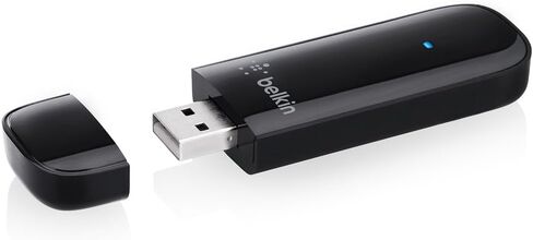 محول USB بيلكين N600 DB F9L1101 لاسلكي ثنائي النطاق، سرعة تصل إلى 300 ميجابت في الثانية (أسود) in Kuwait