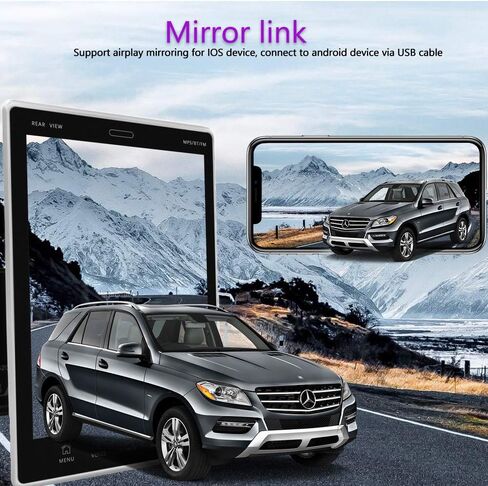 2G+32G Double Din Android Car Radio with GPS Navigation, 9.5 Inch Vertical Touch Screen Car Radio with Mirror Link, WiFi, FM/RDS, Bluetooth, SWC, USB/RCA Input, Car Audio Receiver with Backup Cam in Kuwait