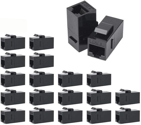 Bienque RJ45 Coupler, RJ45 Keystone Jack, Keystone Cat6 Coupler Female to Female (20Pack, Cat6/Cat5/Cat5e Ethernet Coupler Extender)… in Saudi Arabia