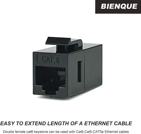 Bienque RJ45 Coupler, RJ45 Keystone Jack, Keystone Cat6 Coupler Female to Female (20Pack, Cat6/Cat5/Cat5e Ethernet Coupler Extender)… in Saudi Arabia