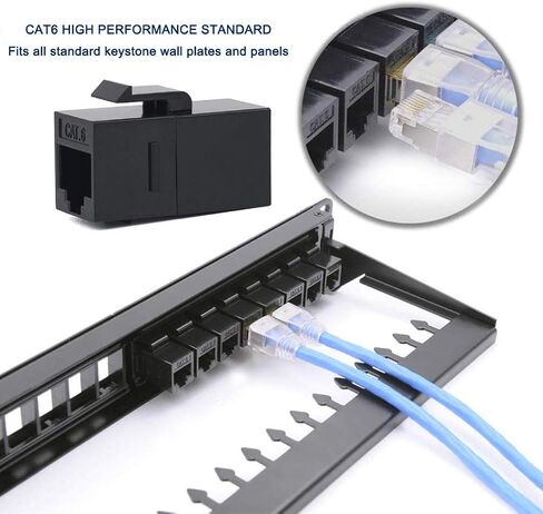 Bienque RJ45 Coupler, RJ45 Keystone Jack, Keystone Cat6 Coupler Female to Female (20Pack, Cat6/Cat5/Cat5e Ethernet Coupler Extender)… in Saudi Arabia