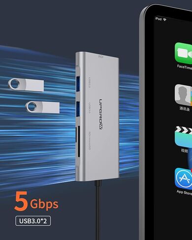 موزع USB C، محول USB C 5 في 1، مع 4K USB C الى HDMI وقارئ بطاقات SD وmicroSD ومنفذي USB 3.0 لماك بوك برو 2020/2019/2018 وايباد برو 2020/2019 وبكسل بوك واكس بي اس وغيرها in Kuwait