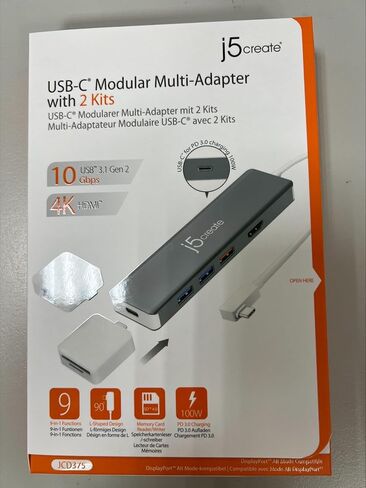j5create 9 in 1 USB-C Hub- SuperSpeed+ Gen 2 Type C Adapter w/Ethernet, microSD/SD 4.0, 4K HDMI, USB-C 3.1 Gen2 Port, PD 100W for MacBook Pro/Air, XPS, Chromebook, and Other USB C Windows Laptops in Saudi Arabia