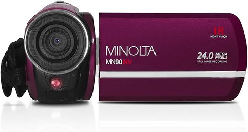 Minolta MN90NV-M MN90NV Full HD 1080p IR Night Vision Camcorder (Maroon) in Saudi Arabia