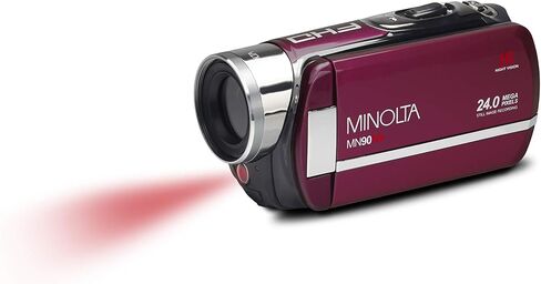 Minolta MN90NV-M MN90NV Full HD 1080p IR Night Vision Camcorder (Maroon) in Saudi Arabia