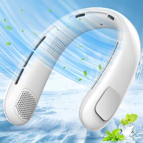 GROTTES Portable Neck Fan, 6000mAh USB Rechargeable Hands Free Portable Fan, 3 Speeds Operated Bladeless Fan, 360° Cooling Wearable Personal Fan, Cooling Neck Fan for Outdoor, Camping, Office in Kuwait