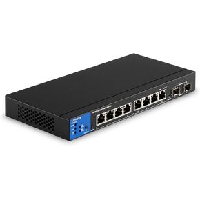 Linksys LGS310MPC 8 Port Gigabit Network PoE+ Switch @ 110W مع 2 فتحات Gigabit SFP للوصلة الصاعدة - أمان متقدم، جودة الخدمة، توجيه ثابت، VLAN، ميزات IGMP - هيكل معدني، سطح المكتب / حامل على الحائط in Saudi Arabia
