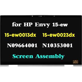GBOLE Screen Replacement for HP 15-EW 15-ew0013dx 15-ew0023dx 15-ew0797nr N09664-001 N10353-001 LCD Touch Screen Display Digitizer Assembly Panel 1920x1080 FHD (Silver) in Kuwait